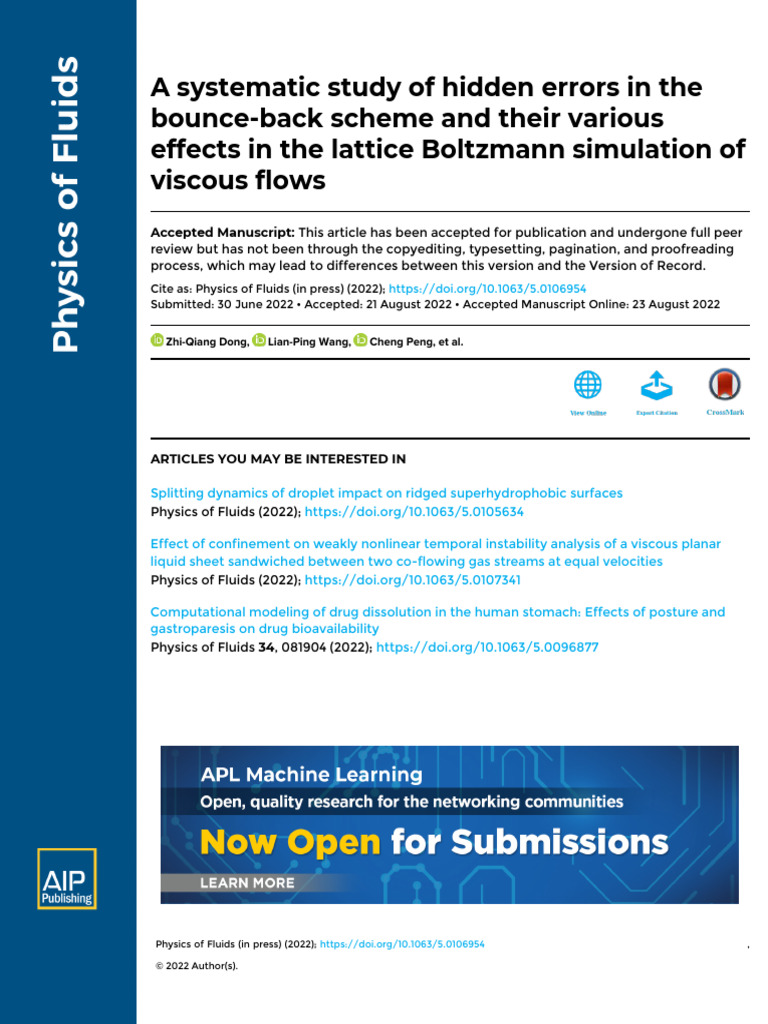 Hidden Errors in Bounce-Back Schemes | PDF | Fluid Dynamics ...