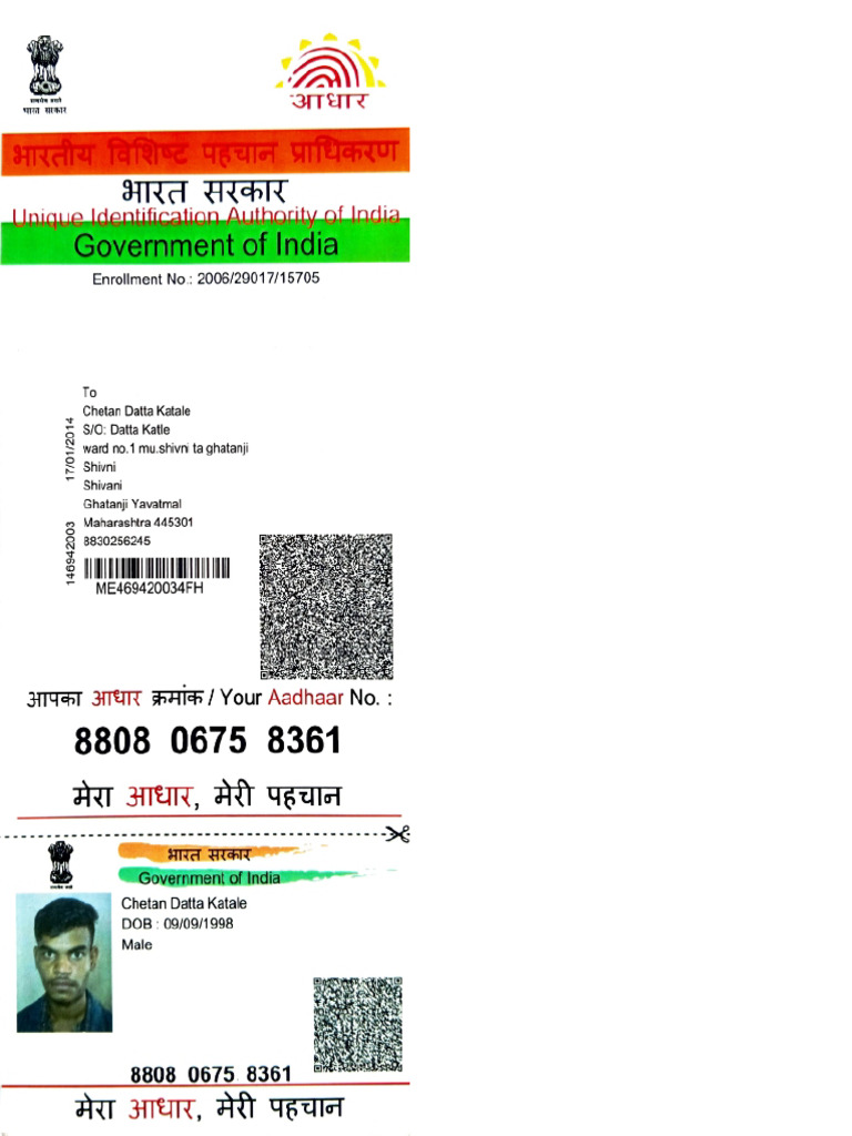 Chetan Katale. Aadhar Card | PDF