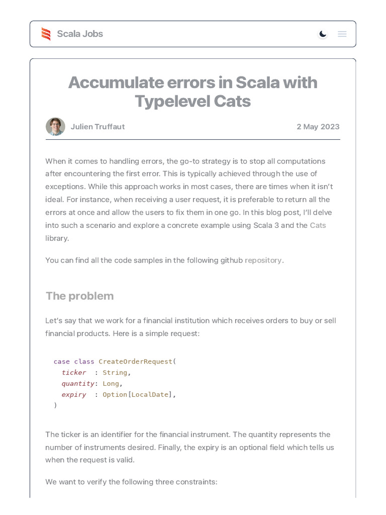 Accumulate Errors in Scala With Typelevel Cats | PDF | String (Computer ...