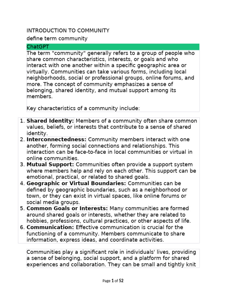 Understanding Community Dynamics | PDF | Community | Identity (Social ...