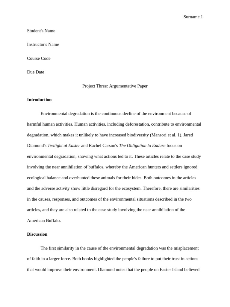 Order ID 644600-Project Three-Argumentative Paper | PDF | Ecology ...