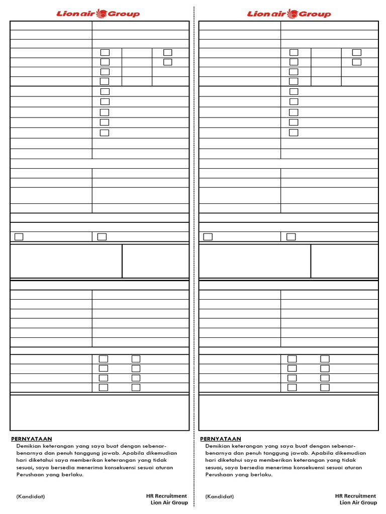 Form Kelengkapan Data | PDF