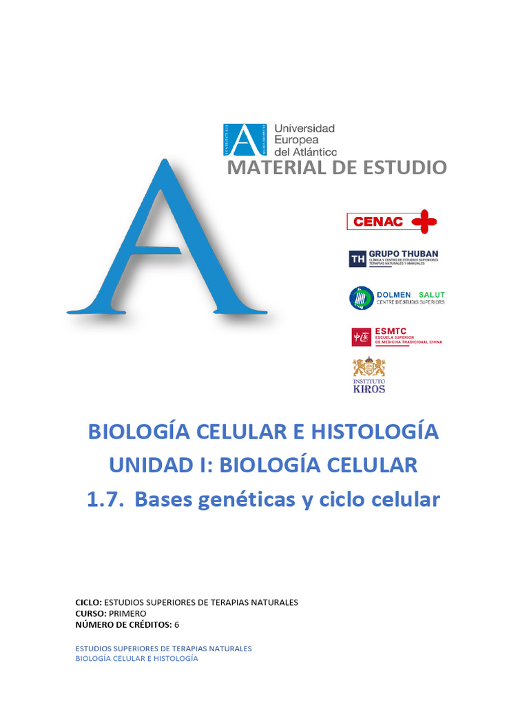 BIO 1.7 Bases genéticas y ciclo celular_pdf completo (1) | PDF ...