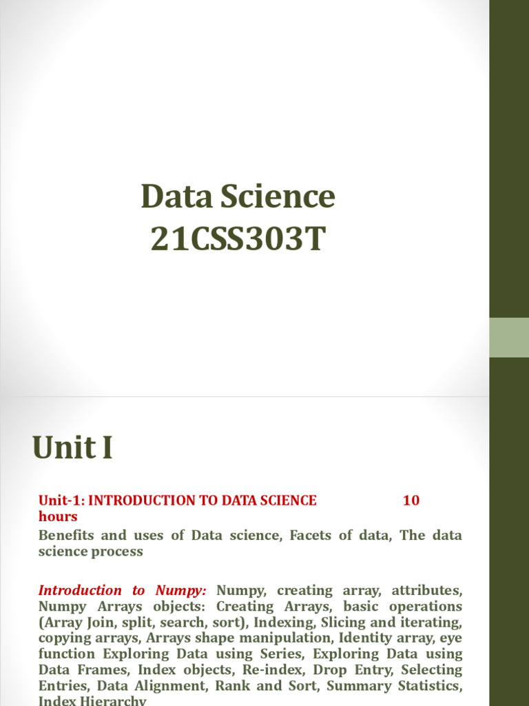 Introduction to Data Science Concepts | PDF | Database Index | Data ...