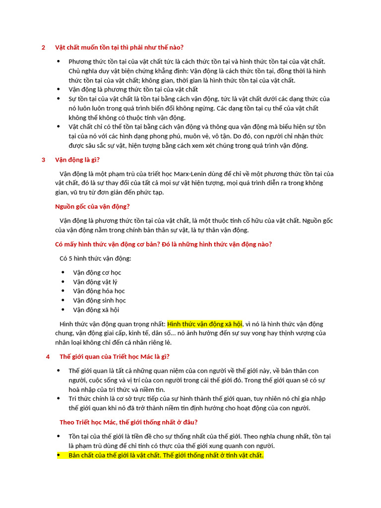 ND Triet Hoc Chuong 2 | PDF
