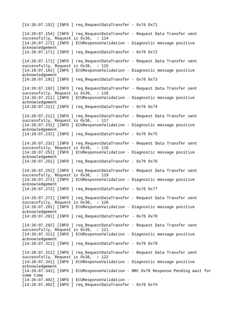 ECU Data Transfer Log Analysis | PDF