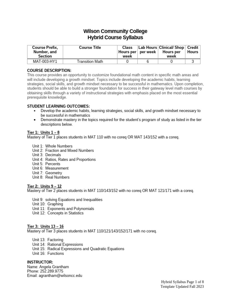 Mat 003-HY1-SP2025-Grantham | PDF | Mathematics | Title Ix