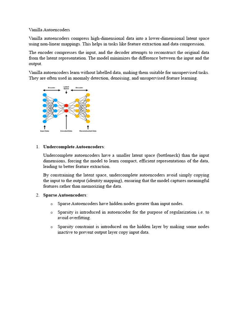 Vanilla Autoencoders | PDF