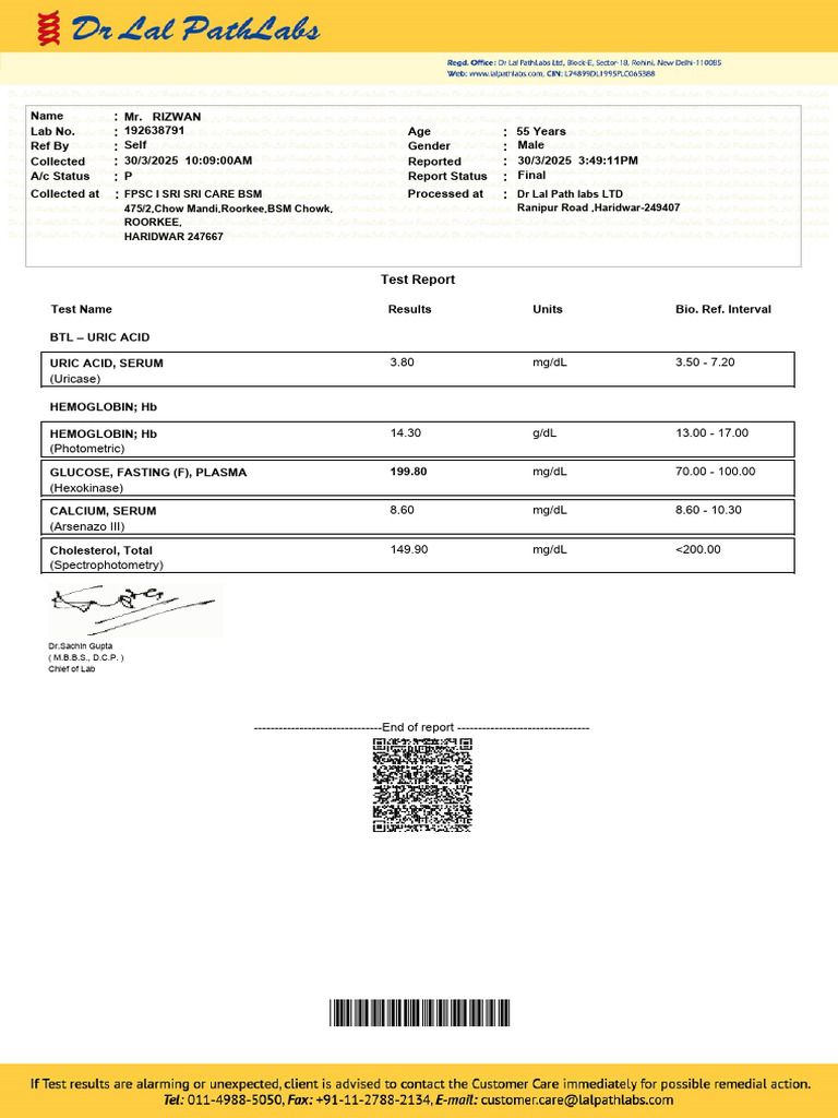 Lab Test Results for Mr. Rizwan | PDF | Medical Specialties | Hematology