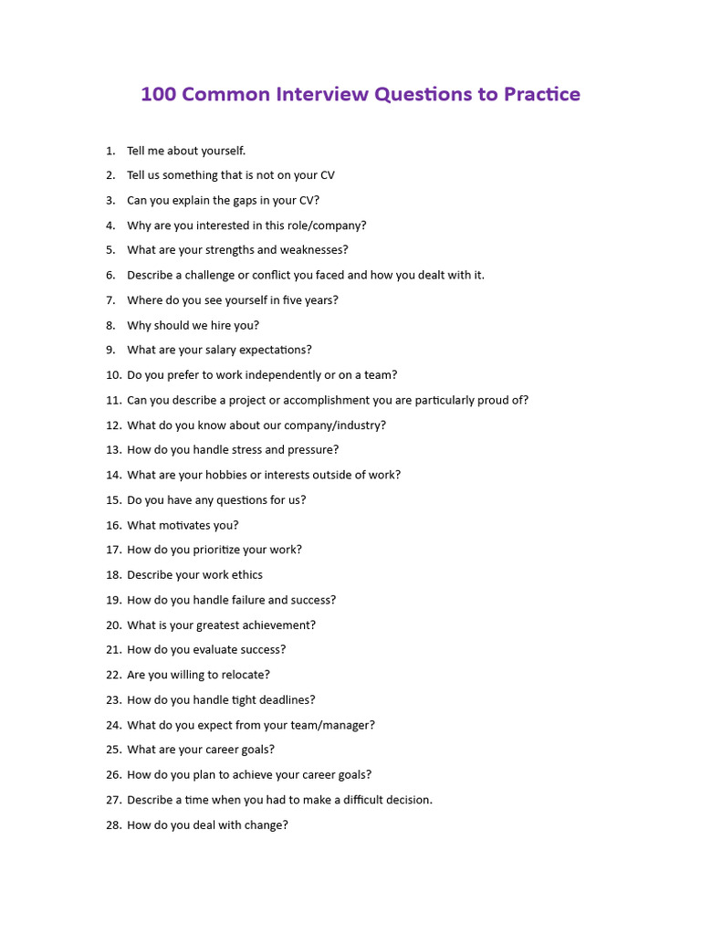 Interview Questions for Leadership Roles | PDF | Leadership | Cognition