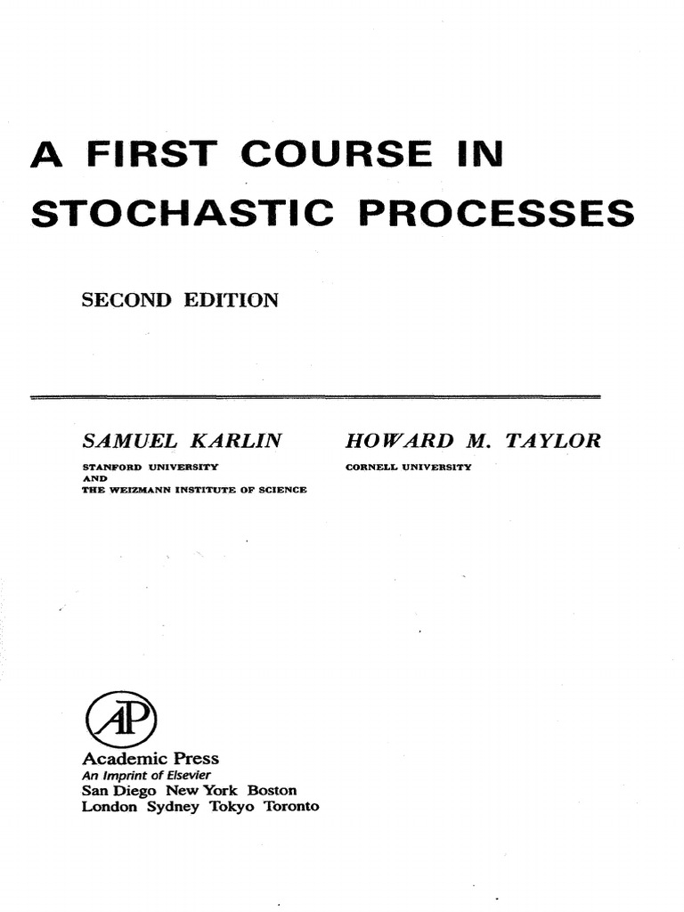 A First Course in Stochastic Processes: Second Edition | PDF | Stochastic Process | Markov Chain