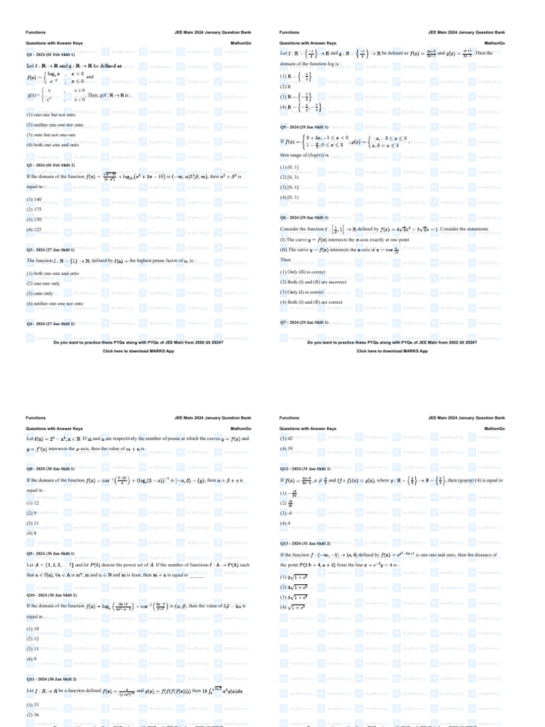 Fun 24 Jan | PDF | Function (Mathematics) | Mathematical Relations
