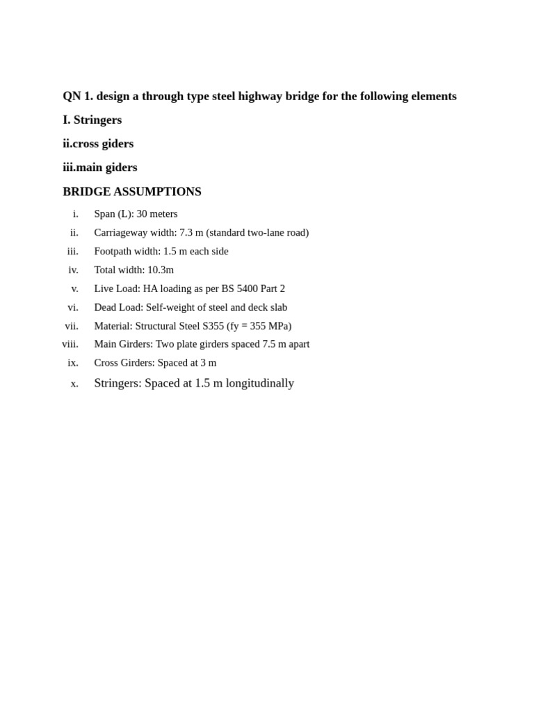 Design of 30m Steel Highway Bridge | PDF | Bridge | Beam (Structure)