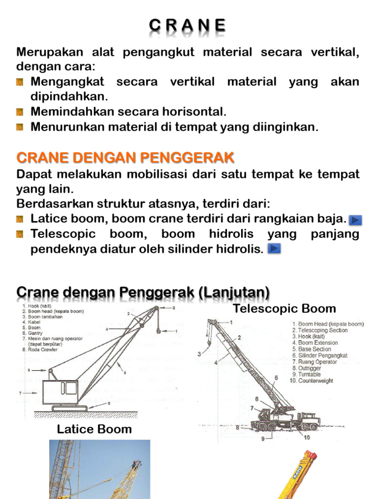 Jenis dan Fungsi Crane dalam Konstruksi | PDF
