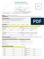 2012 Asheville YMCA Youth Information Form