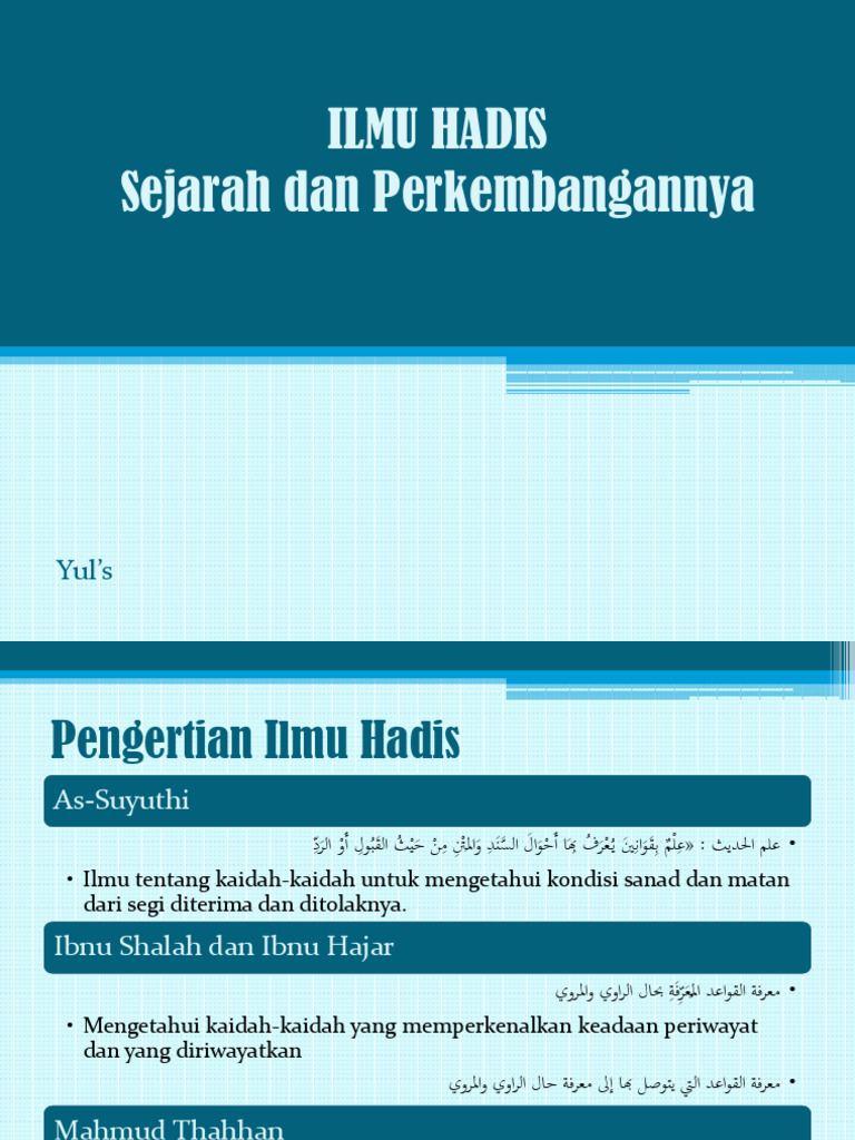 Sejarah dan Aspek Ilmu Hadis | PDF