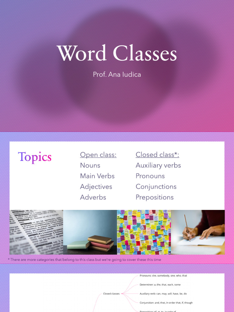 Understanding Word Classes in English | PDF | Pronoun | Grammatical Gender