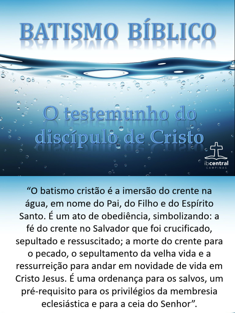 Batismo Segundo A Biblia | PDF | Batismo | Jesus