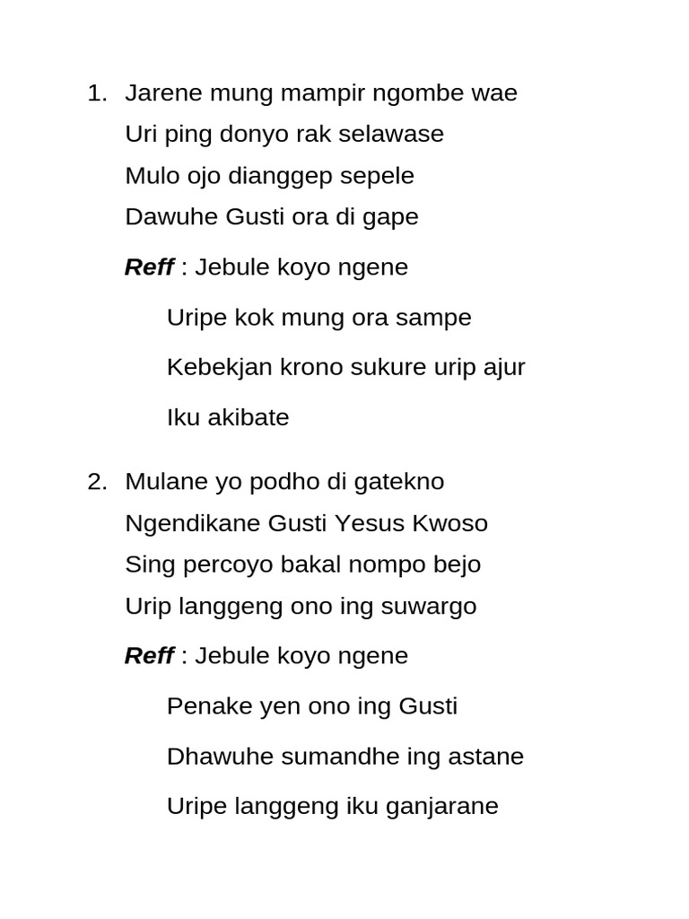 Jarene Mung Mampir Ngombe Wae | PDF