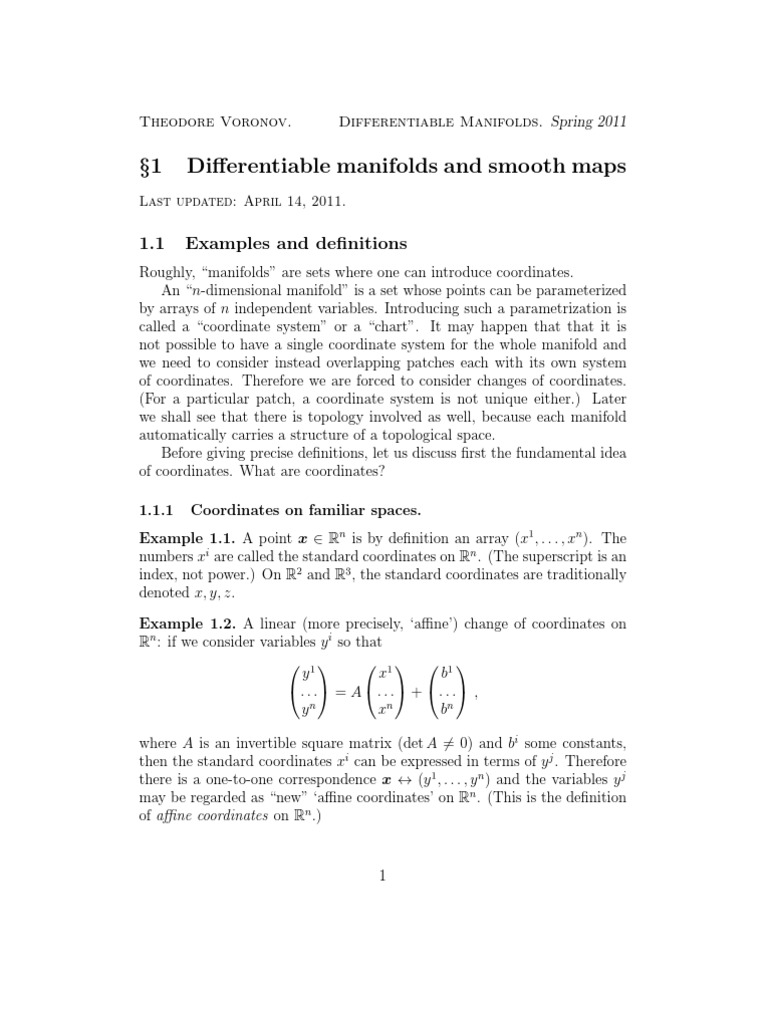 Differentiable Manifolds Explained | PDF | Differentiable Manifold ...