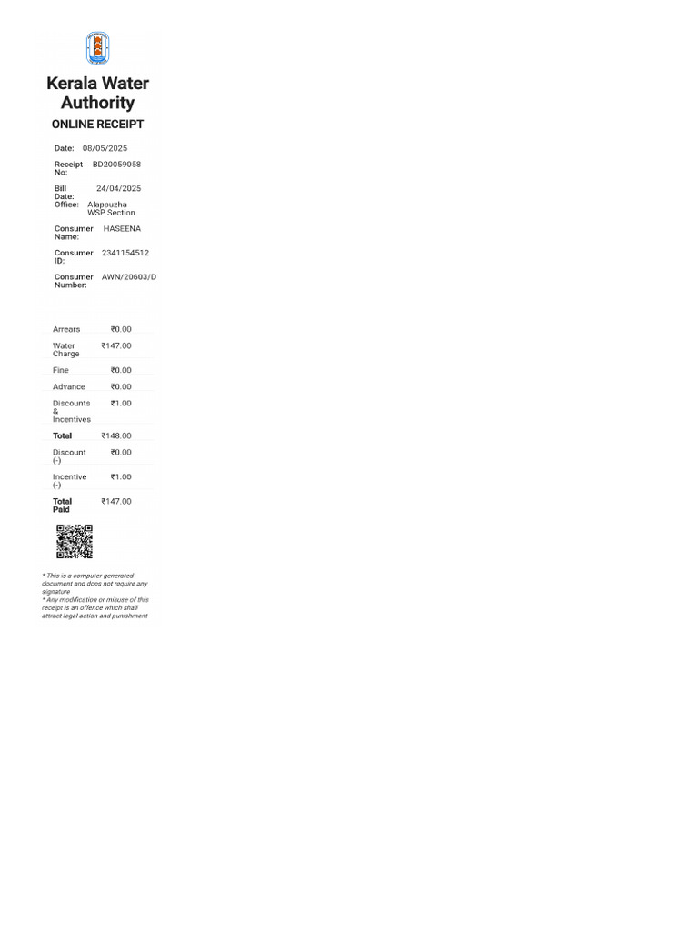 Kwa Receipt | PDF