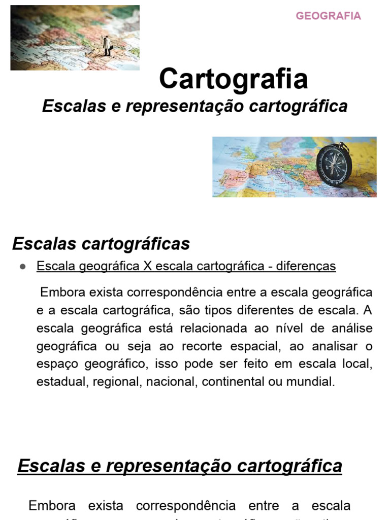 Diferenças entre Escalas Geográficas e Cartográficas | PDF | Geografia ...