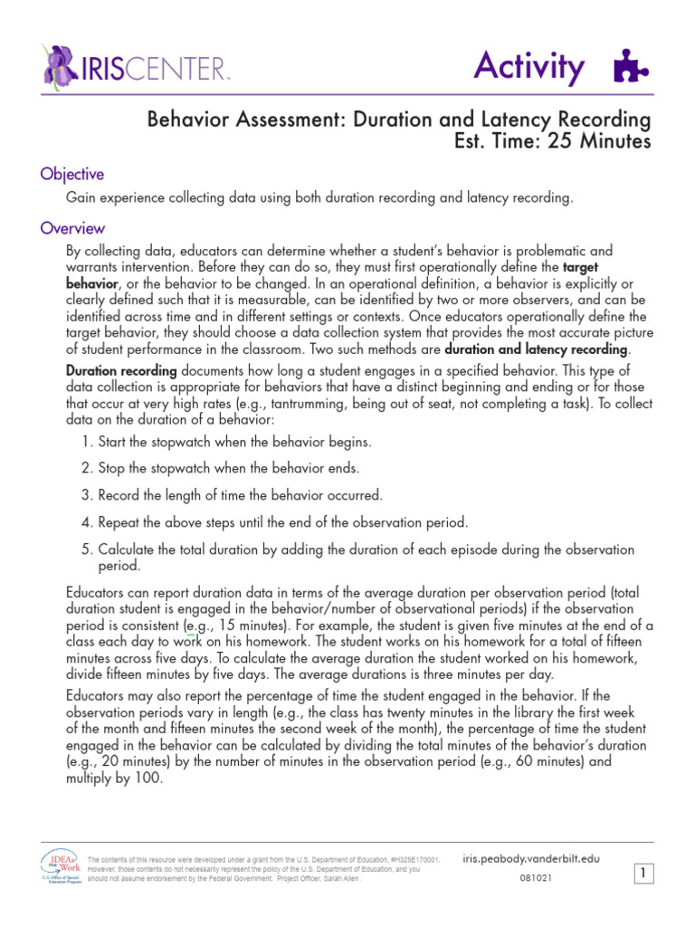 IA Duration and Latency Recording | PDF | Latency (Engineering) | Data