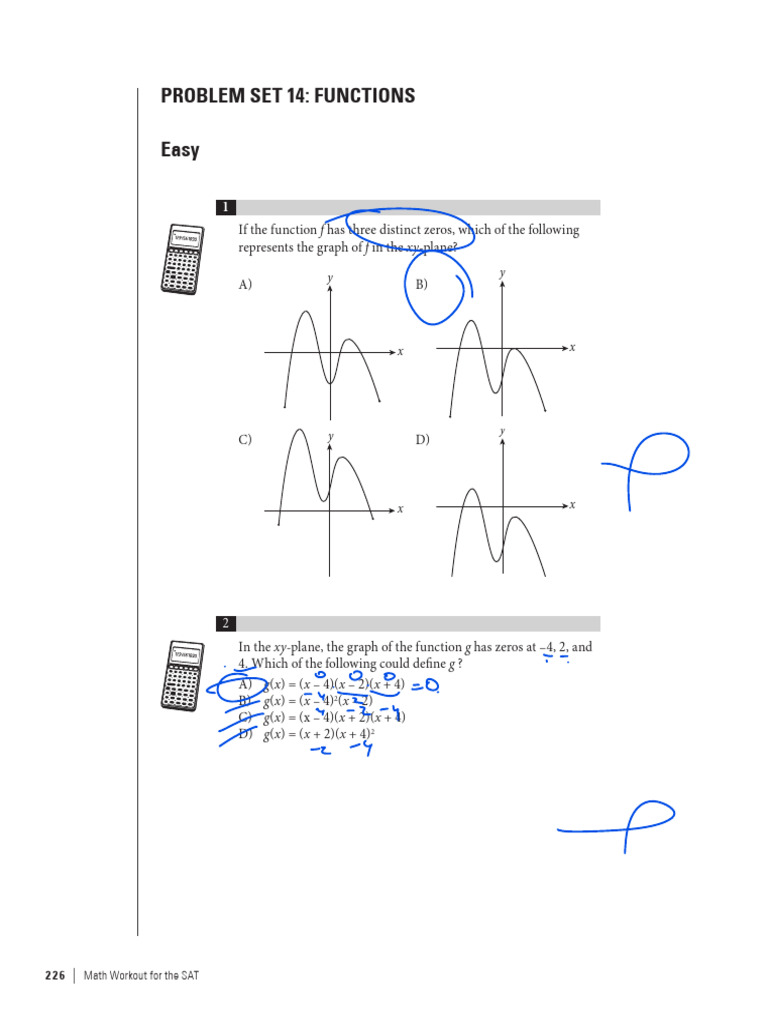 SAT Functions Problem Set | PDF