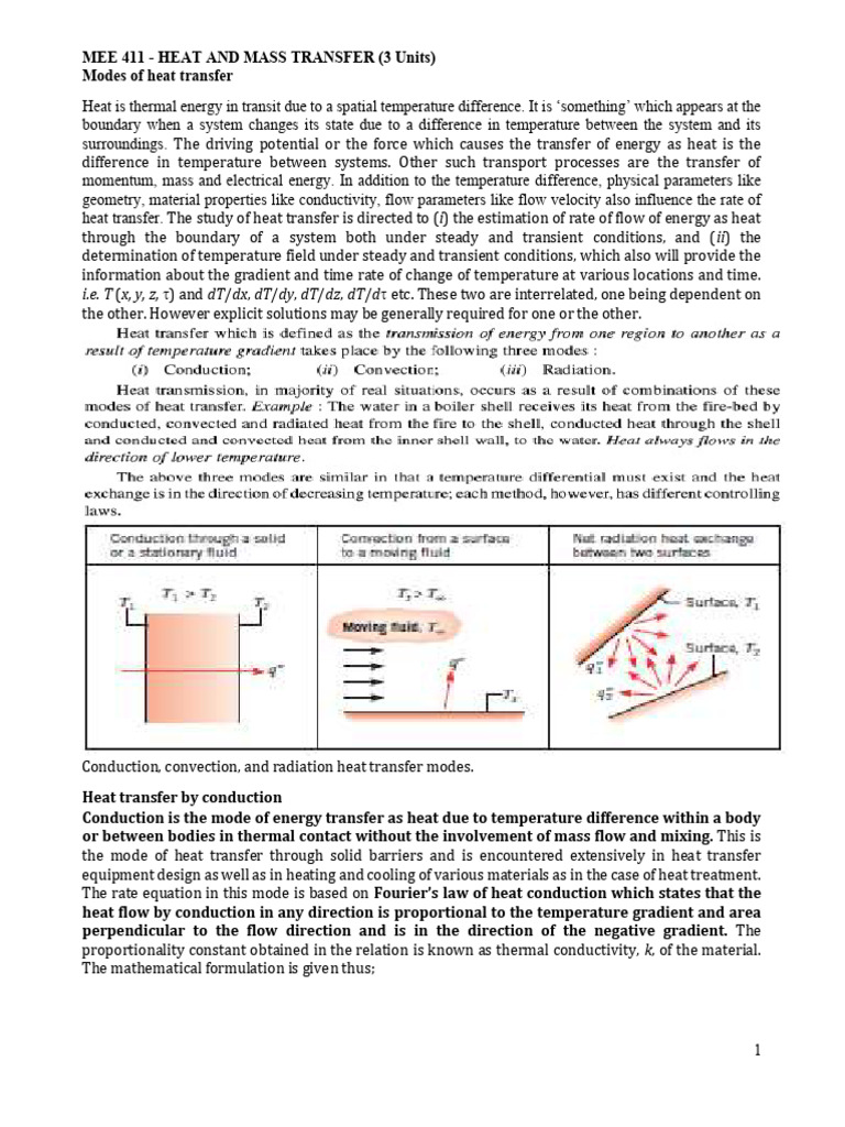 Mee411 1 | PDF | Thermal Conduction | Heat Transfer