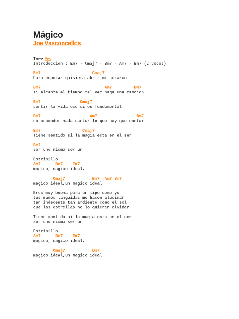 Mágico Letra y Acordes | PDF