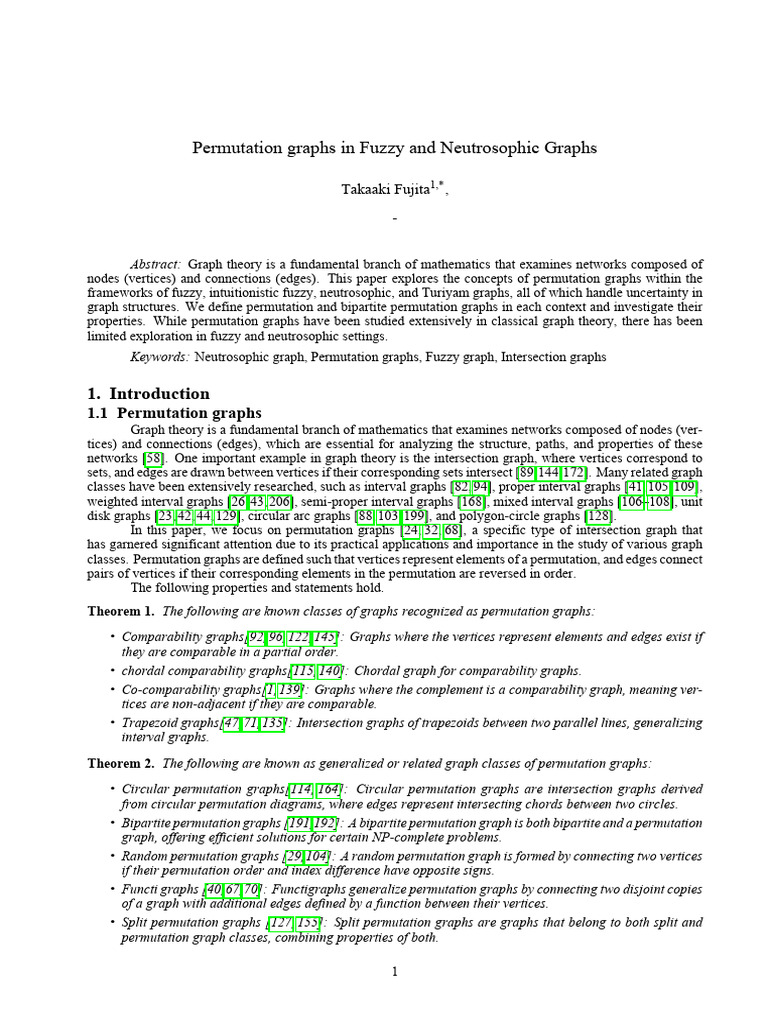 Permutation Graphs in Fuzzy and Neutrosophic Contexts | PDF | Vertex ...