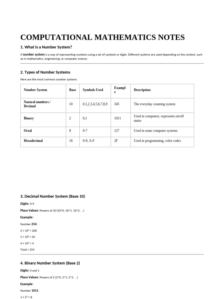 Number Systems and Permutations Explained | PDF | Mathematical Notation ...