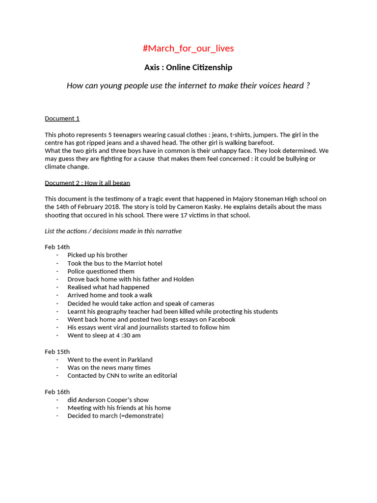 Youth Activism After School Shooting | PDF
