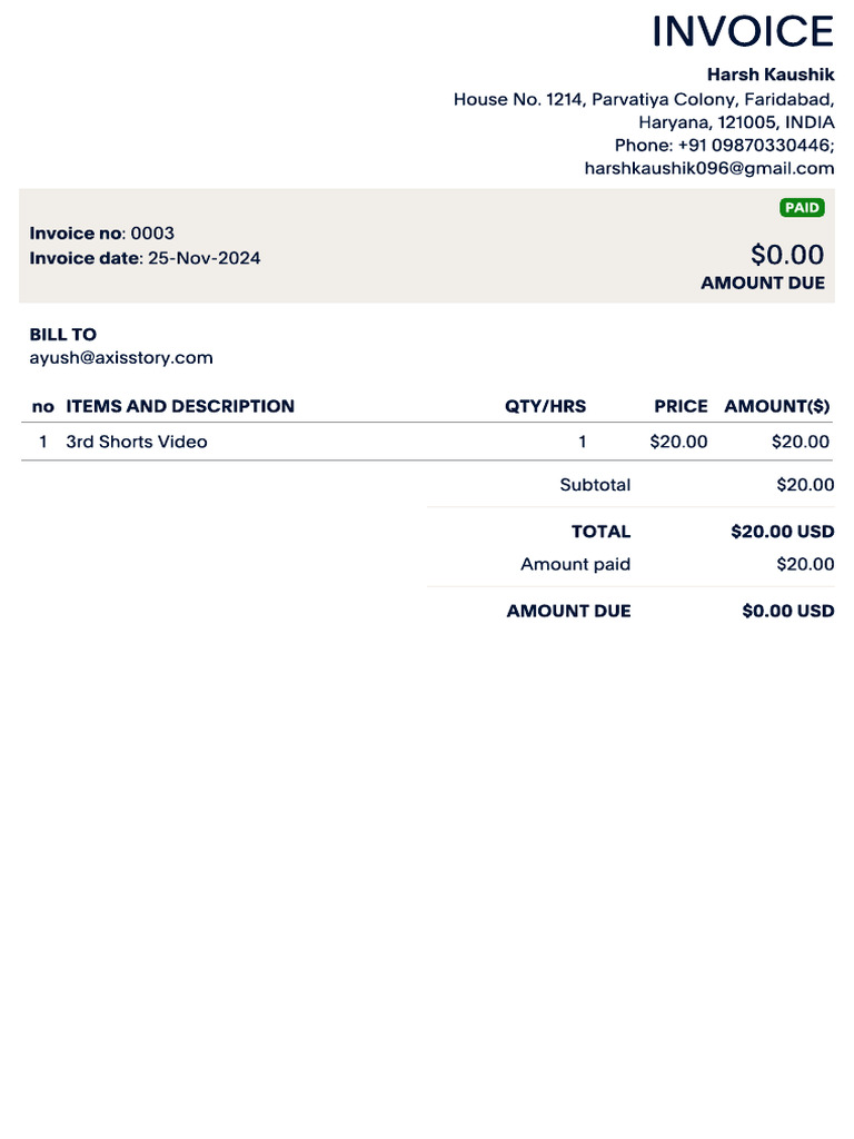 Invoice - 0003 | PDF