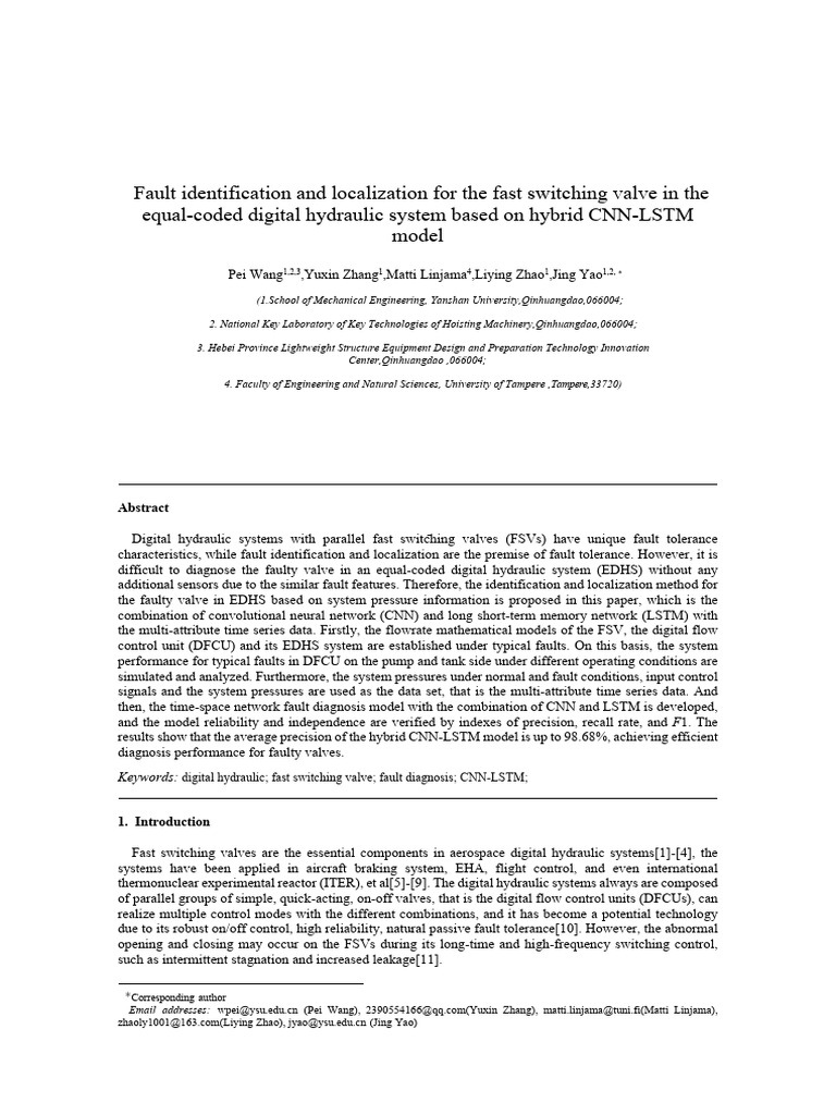 Fault Diagnosis for Fast Switching Valves | PDF | Visual Cortex | Deep ...