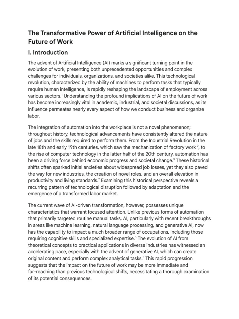 The Transformative Power of Artificial Intelligence On The Future of ...
