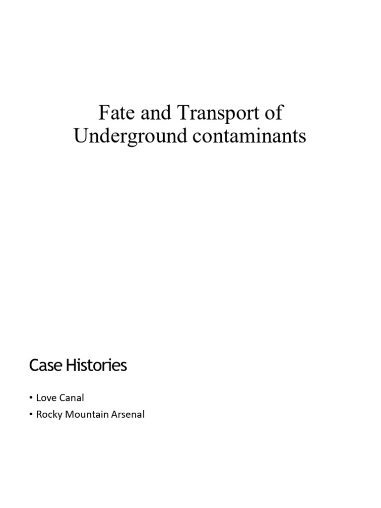 Fate and Transport of Underground Contaminants - PDF Latest | PDF ...