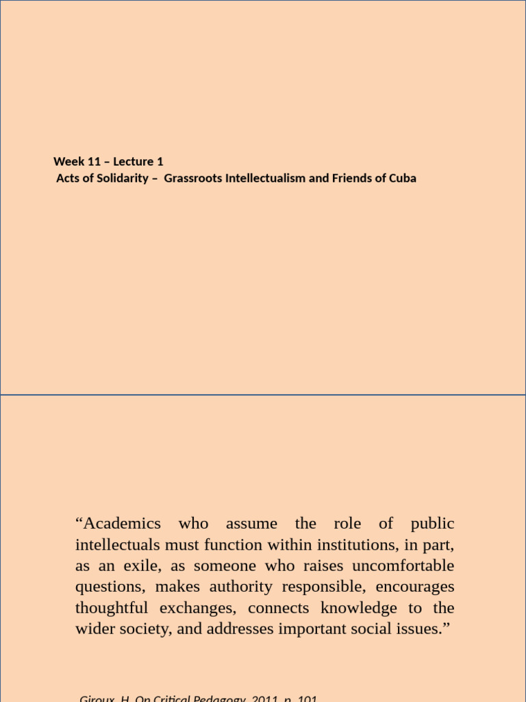 Grassroots Intellectualism and Solidarity | PDF