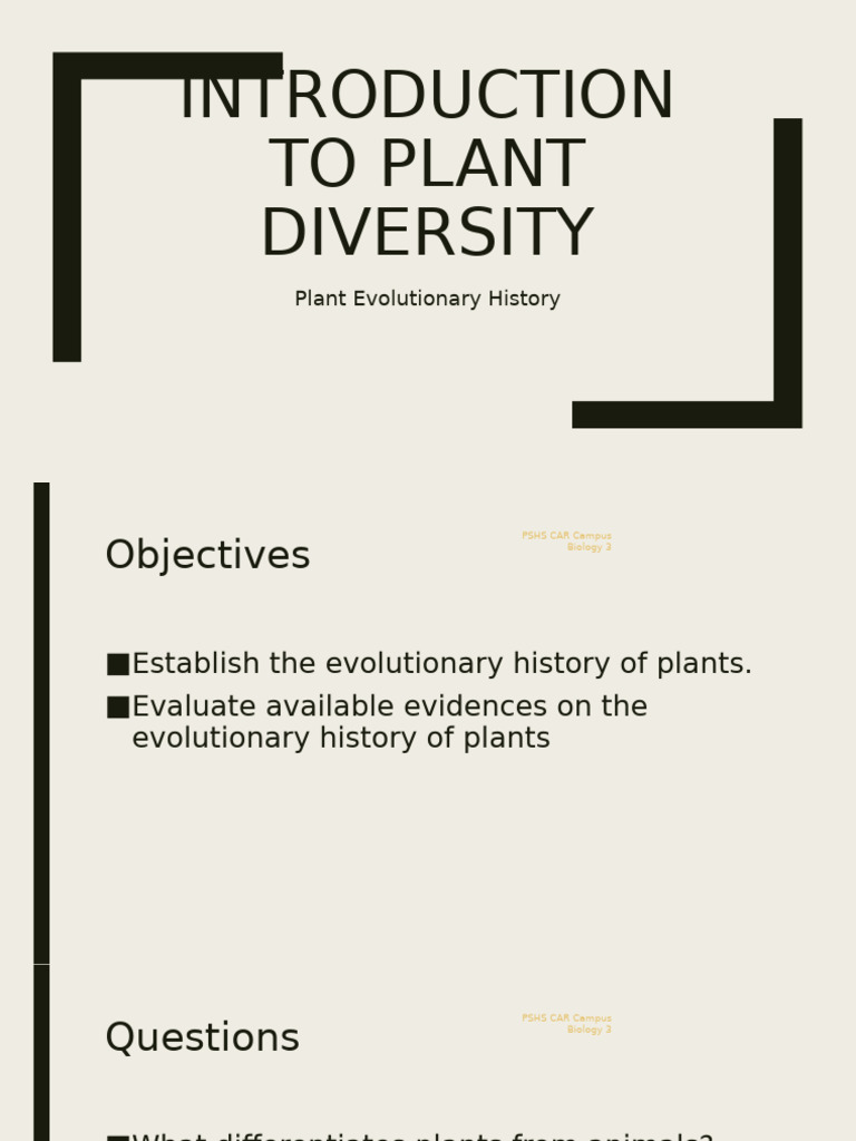 Overview of Plant Evolution and Diversity | PDF | Chloroplast ...