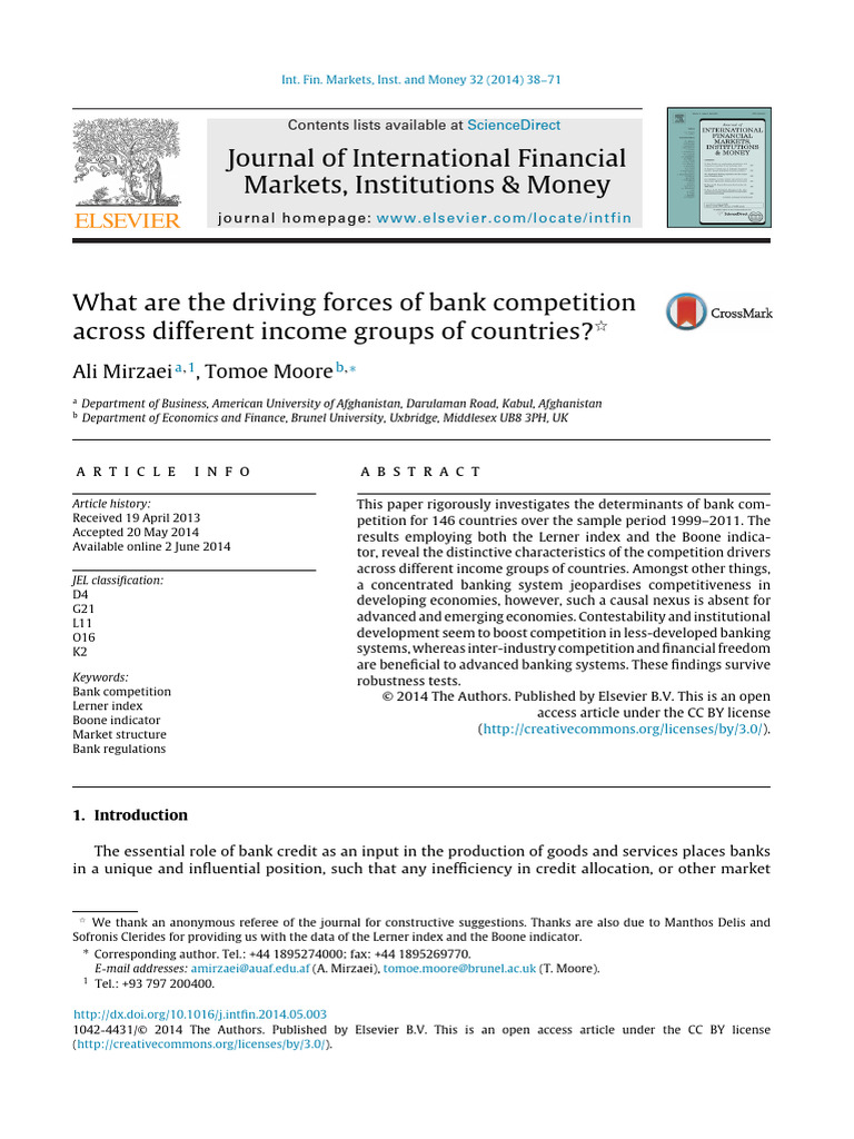 Drivers of Bank Competition by Income Group | PDF | Market Power ...