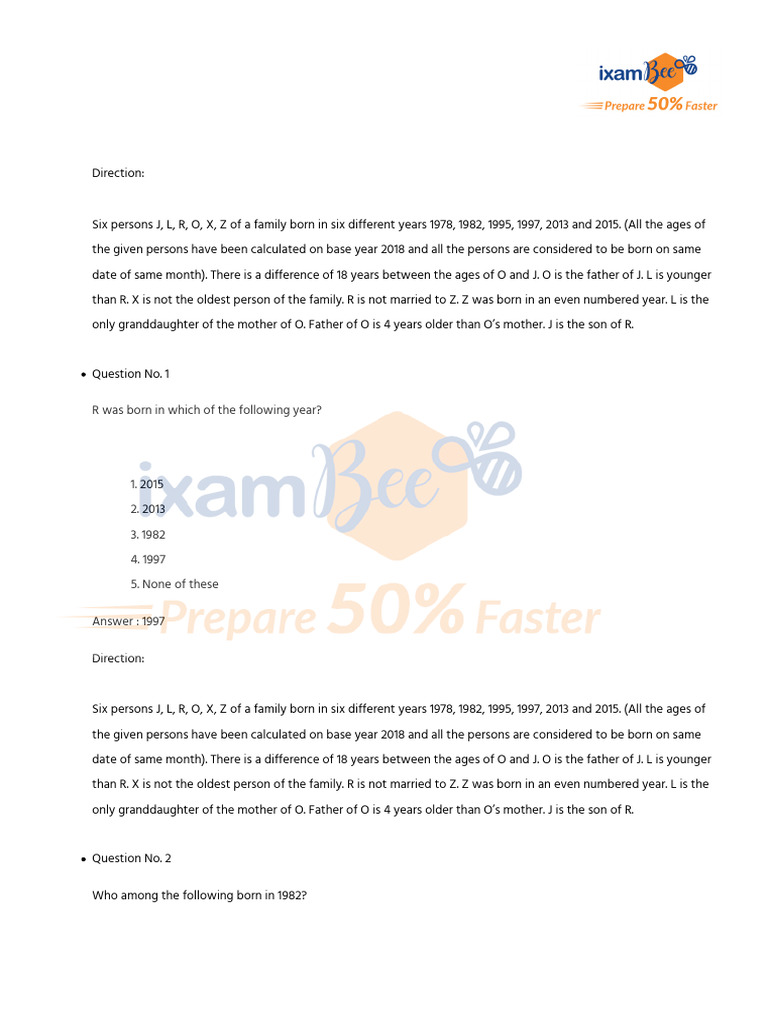 SBI PO Mains 2018 Previous Year Paper | PDF | Matrix (Mathematics ...