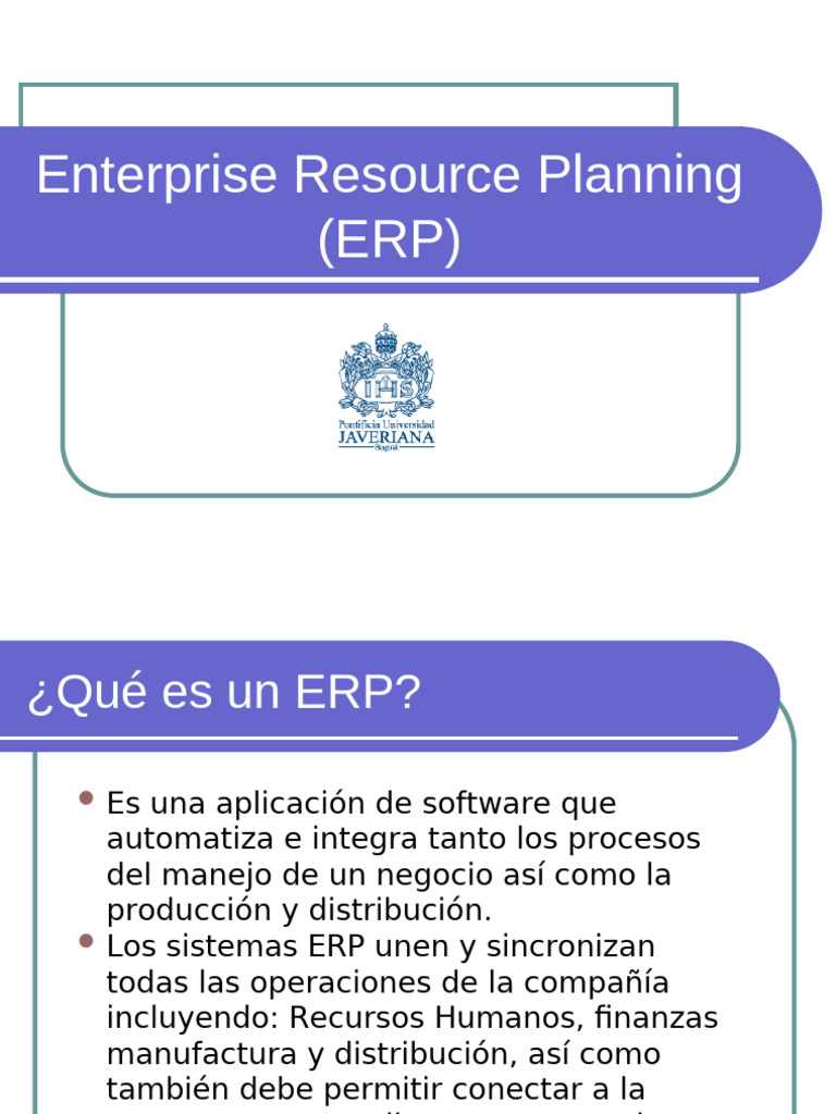 Enterprise Resource Planning (ERP) | PDF | Planificación de recursos ...