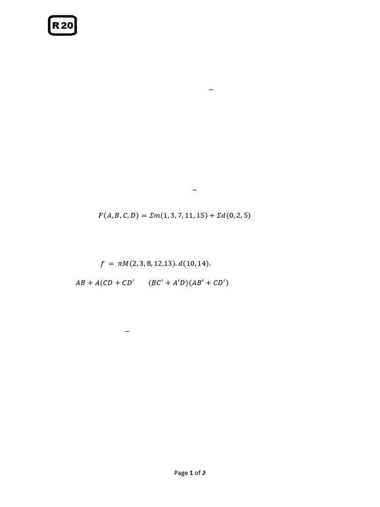 Digital Logic and Computer Architecture 20ITC05 | PDF | Computer ...