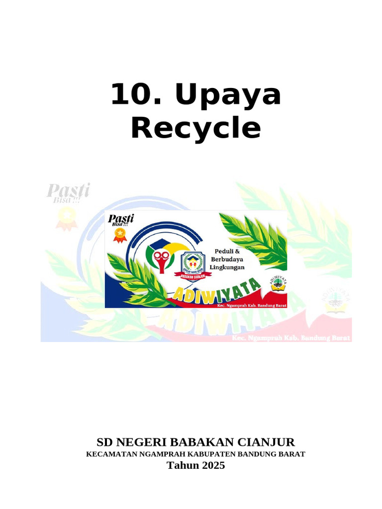 Upaya SDN Babakan Cianjur Menuju Adiwiyata | PDF