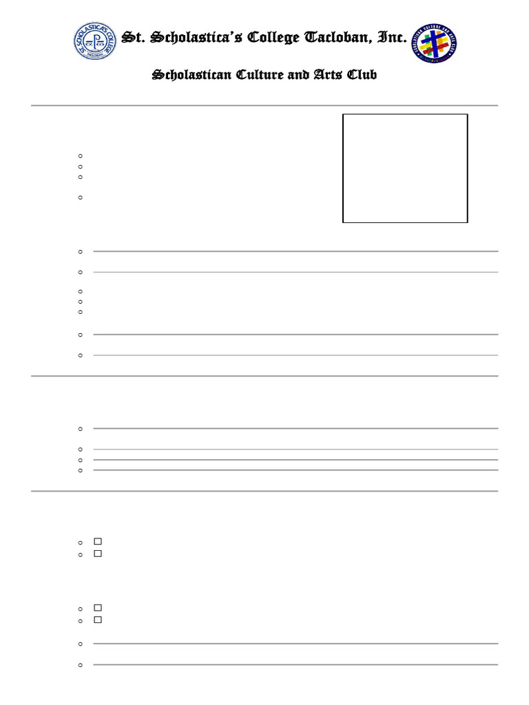 Culture and Arts Club Application Form | PDF