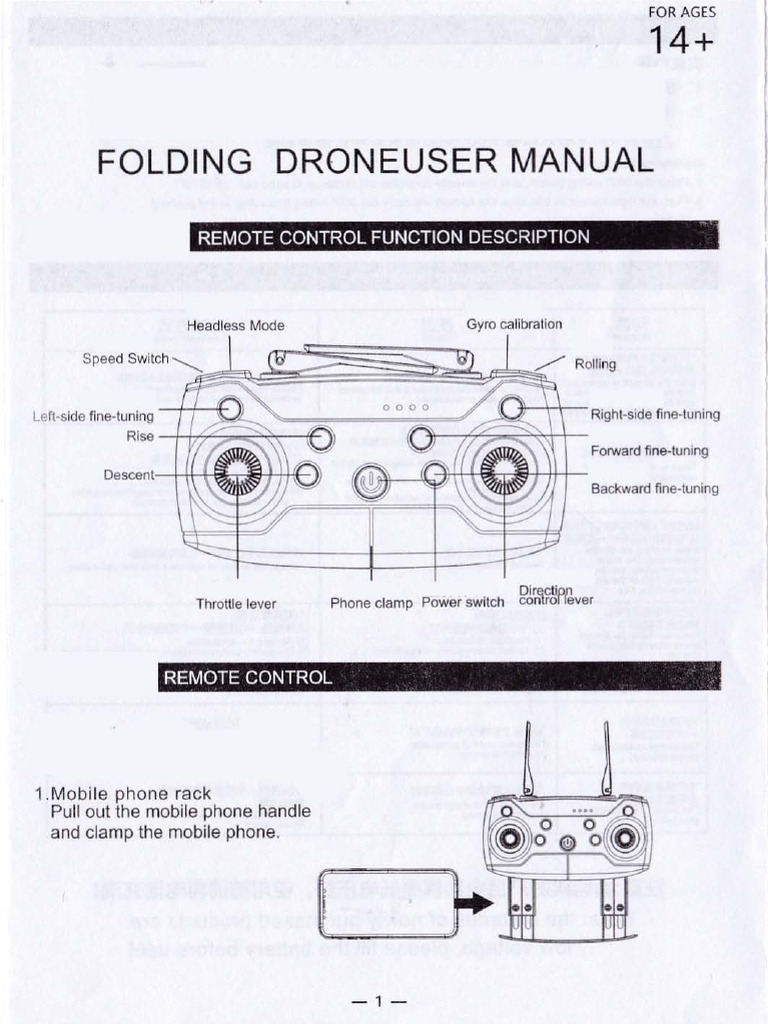 Folding Drone User Manual | PDF | Aircraft | Manufactured Goods