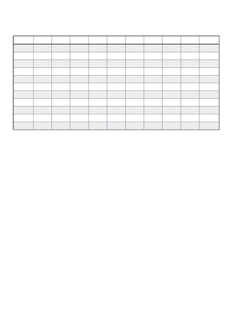 Blank Table | PDF