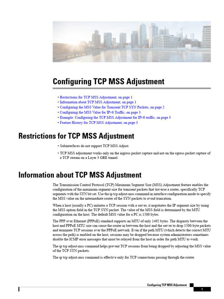 Configuring TCP MSS for Routers | PDF | Transmission Control Protocol ...