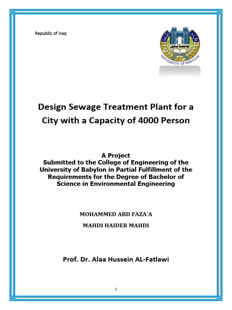 Sewage Treatment Plant Design for 4000 Users | PDF | Sewage Treatment ...