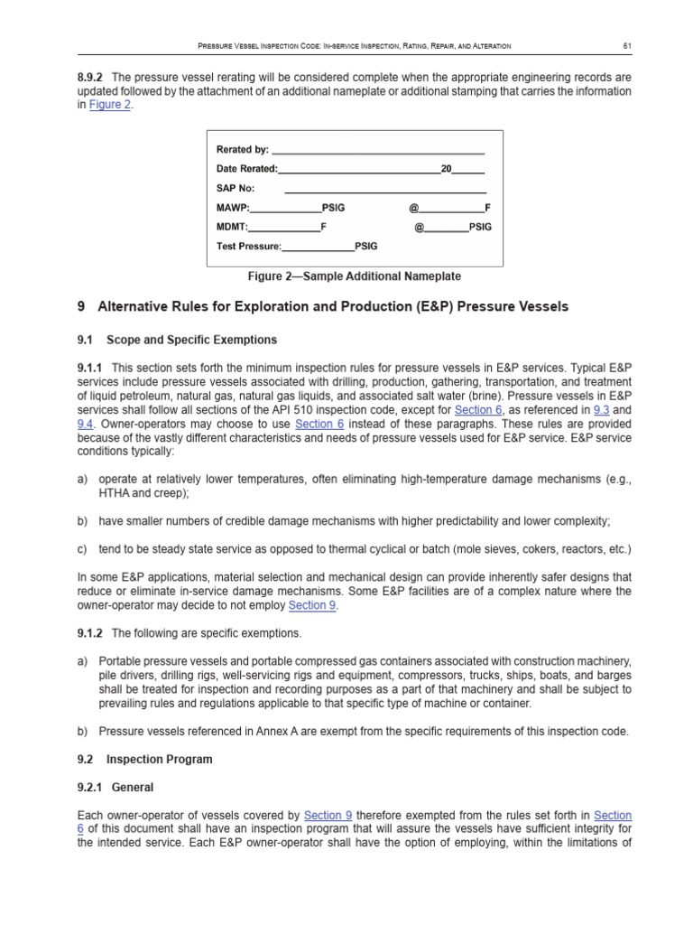 API 510 E&P Pressure Vessel Inspection | PDF | Mechanical Engineering ...